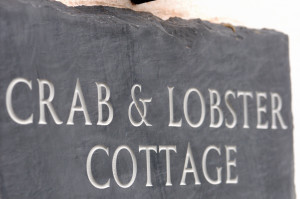 crab and lobster cottage sign
