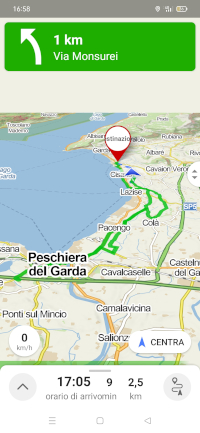 bardolino to peschiera cycle route map