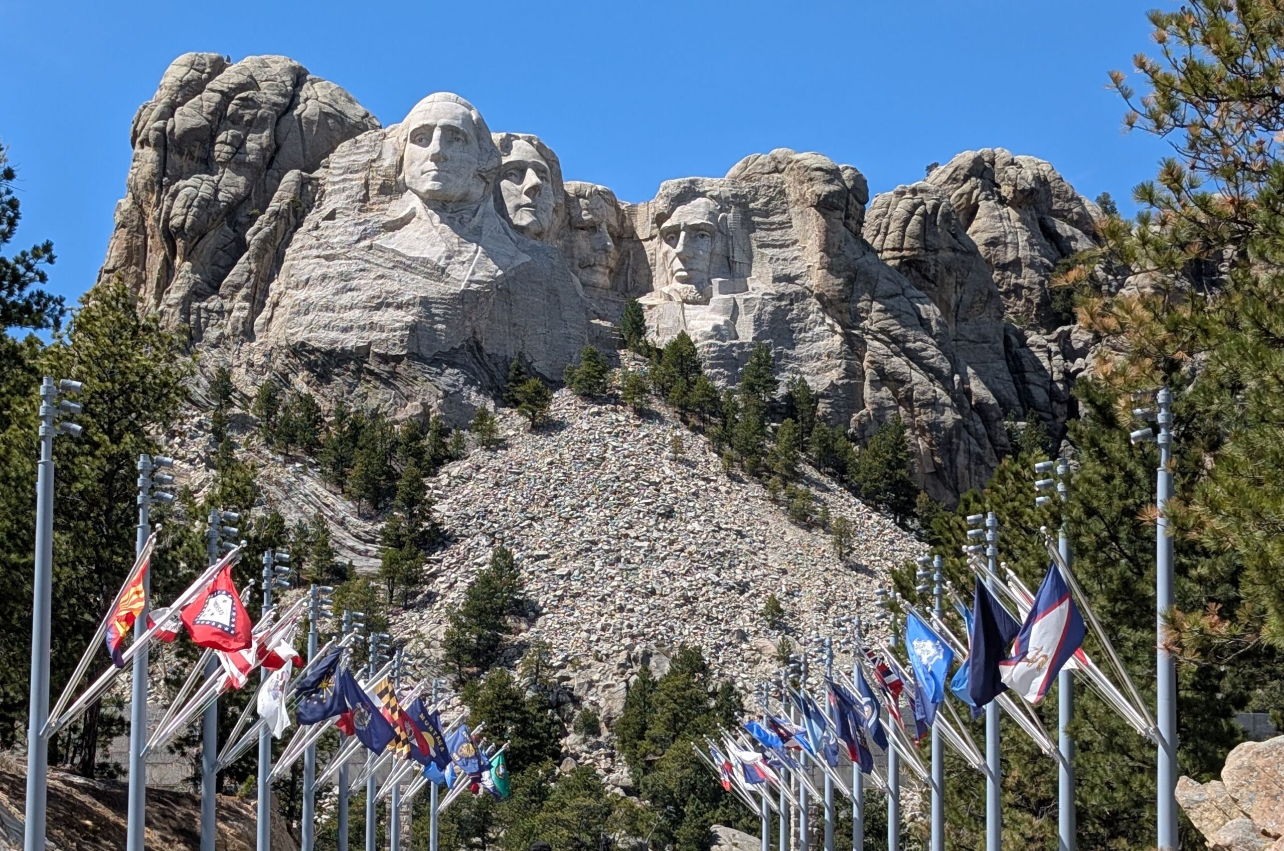 Mount Rushmore flags