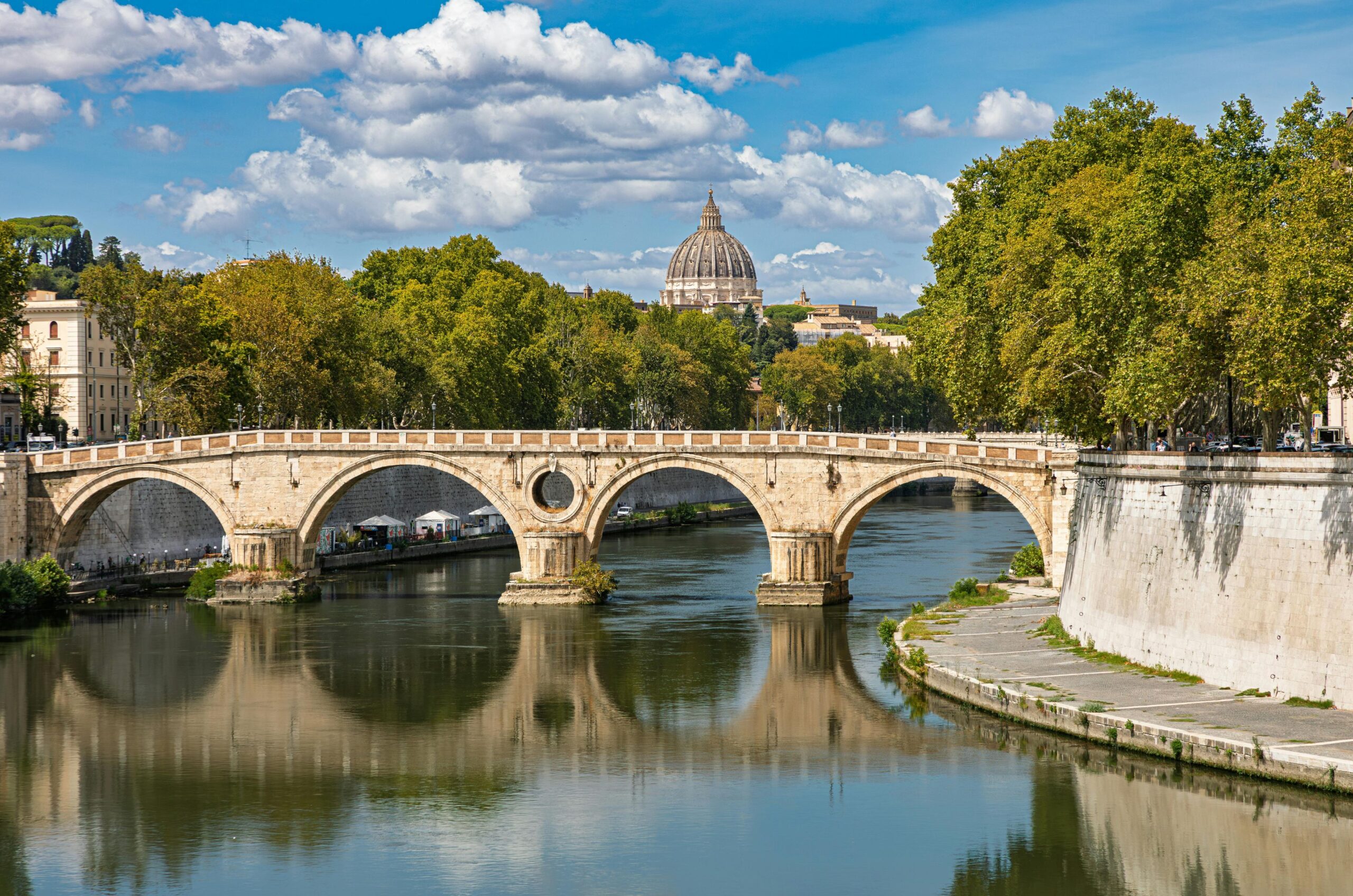 Scenic View of Ponte Sisto and Vatican in Rome