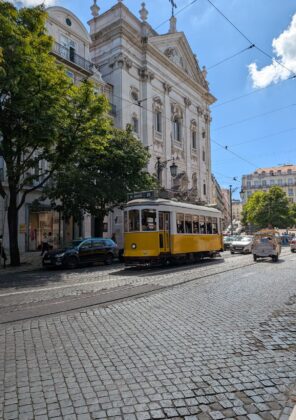 Lisbon yellow tram